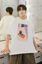Load image into Gallery viewer, Sicilian men&#39;s summer Korean short-sleeved men&#39;s tide brand trend men&#39;s loose white five-point sleeve printed t-shirt
