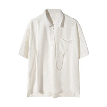 Load image into Gallery viewer, Sicilian men&#39;s summer thin white short-sleeved shirt male Korean version of the trend loose men&#39;s white shirt
