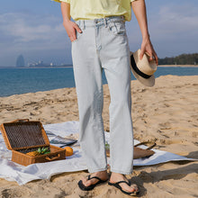 Load image into Gallery viewer, Sicilian men&#39;s light-colored jeans men&#39;s 2021 new summer straight and versatile Korean casual loose trousers
