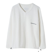 Load image into Gallery viewer, Sicilian men&#39;s Korean men&#39;s thin knit top loose letters white v-neck sweater men&#39;s trend
