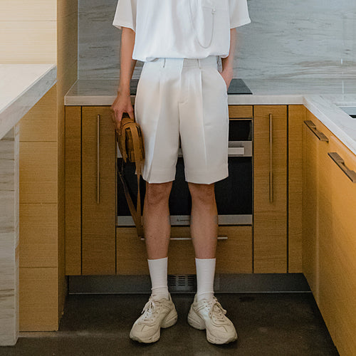 Sicilian men's summer thin section casual five-point pants male Korean version of the trend loose men's white suit shorts
