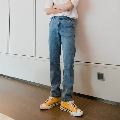 Sicilian Men's Spring Men's Trousers Casual Pants Men's Korean Trend Blue Loose Straight Jeans