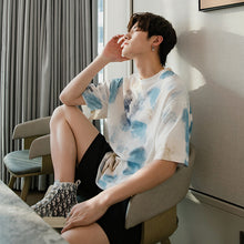 Load image into Gallery viewer, Sicilian men&#39;s summer Korean short-sleeved men&#39;s tide brand trend loose five-point sleeve men&#39;s half-sleeved tie-dye t-shirt
