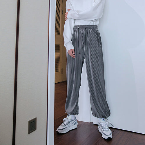 Sicilian Men's Fall New Loose Folded Sweatpants Men's Trend Drawstring Drawstring Casual Pants Gray Sweatpants