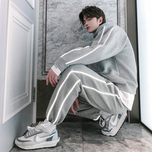 Load image into Gallery viewer, 【Take a 40% off straight down】Handsome jacket jacket reflective stripe sweatpants men&#39;s casual suit two-piece suit
