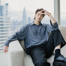 Load image into Gallery viewer, Sicilian men&#39;s high-end shirt men&#39;s Korean version of the trend of handsome and loose men&#39;s fall feeling drape shirt jacket

