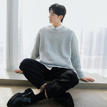 Load image into Gallery viewer, Sicilian men&#39;s twist round neck sweater loose casual all-match college style pullover sweater men
