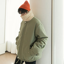 Load image into Gallery viewer, Sicilian men&#39;s thick lamb wool stand-up collar cotton-padded jacket Korean version of the trend of men&#39;s loose jacket men&#39;s tide autumn and winter
