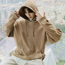 Load image into Gallery viewer, Sicilian men&#39;s spring Korean style men&#39;s design sense niche tops loose pit striped hooded sweater men&#39;s trend

