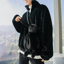 Load image into Gallery viewer, Sicilian men&#39;s winter new rabbit cashmere lapel coat Korean version of the trend of loose rabbit dolls thick coat men
