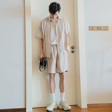 Load image into Gallery viewer, Sicilian men&#39;s summer thin short-sleeved shirt shorts two-piece Korean version of the trend of men&#39;s casual suit men
