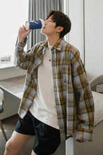 Load image into Gallery viewer, Sicilian men&#39;s spring retro plaid shirt men&#39;s Korean version of the trend handsome loose men&#39;s long-sleeved shirt jacket
