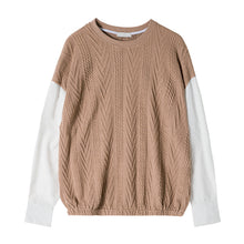 Load image into Gallery viewer, Sicilian men&#39;s Korean version of the trend of men&#39;s loose inner base shirt stitching fake two-piece sweater men autumn
