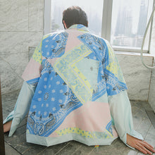 Load image into Gallery viewer, Sicilian men&#39;s spring style double-sided fake two-piece shirts men&#39;s design sense niche loose stitching flower shirt jacket

