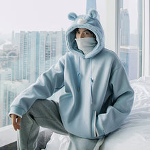 Load image into Gallery viewer, Sicilian men&#39;s winter new bear head hooded sweater trend wild loose casual lamb wool stitching top
