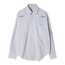 Load image into Gallery viewer, Sicilian men&#39;s small fresh blue striped shirt men&#39;s Korean version of the trend loose men&#39;s long-sleeved shirt jacket
