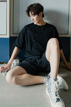 Load image into Gallery viewer, Sicilian men&#39;s summer Korean short-sleeved men&#39;s tide brand trend loose five-point sleeve men&#39;s star print t-shirt
