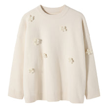 Load image into Gallery viewer, Sicilian men&#39;s fashion three-dimensional small flower embroidery pullover sweater long-sleeved loose sweater men&#39;s loose winter
