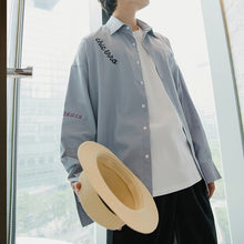 Load image into Gallery viewer, Sicilian men&#39;s embroidered shirt men&#39;s Korean version of the trend of handsome men&#39;s casual loose long-sleeved shirt jacket
