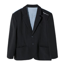 Load image into Gallery viewer, Sicilian men&#39;s spring clothes new Korean style loose fashion design sense back denim stitching small suit jacket men

