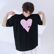 Load image into Gallery viewer, Sicilian men&#39;s summer love printed t-shirt men&#39;s short-sleeved 2021 new ins trend handsome loose t-shirt
