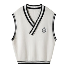 Load image into Gallery viewer, Sicilian men&#39;s spring college style V-neck sweater men&#39;s Korean style trend loose boys hit color sleeveless vest
