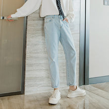 Load image into Gallery viewer, Sicilian men&#39;s autumn light-colored pants male Korean version of the trend of all-match trousers loose straight light blue jeans
