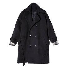 Load image into Gallery viewer, 【Spot quick delivery】Thick mid-length woolen coat trend men&#39;s loose plaid stitching jacket
