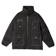 Load image into Gallery viewer, Sicilian men&#39;s loose thickened jacket men&#39;s Korean version of the trend of black casual topstitch stand-up collar cotton men&#39;s winter
