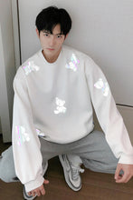 Load image into Gallery viewer, Sicilian men&#39;s round neck white shirt reflective bear loose trend casual pullover sweater men
