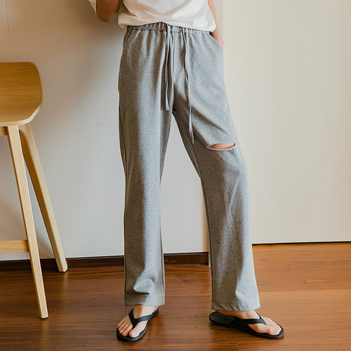 Sicilian men's summer thin sports casual pants men's Korean wide-leg mopping pants men's ripped trousers