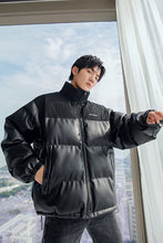 Load image into Gallery viewer, Sicilian Men&#39;s Men&#39;s Winter Cotton Jacket Stand Collar Embroidery Stitching Korean Thickening Youth New Leather Jacket
