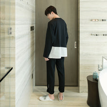 Load image into Gallery viewer, Sicilian men&#39;s black casual pants men&#39;s Korean version of the trend of men&#39;s nine-point drape loose straight-leg pants
