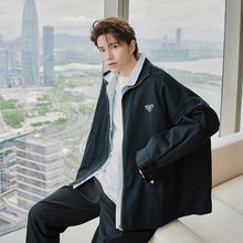 Load image into Gallery viewer, Sicilian men&#39;s autumn Harajuku style stitching fake two-piece jacket male Korean style trend loose boys thin jacket
