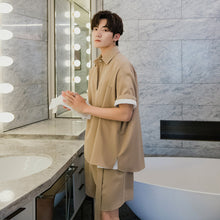 Load image into Gallery viewer, Sicilian men&#39;s summer short-sleeved shirt male Korean version of the trend handsome loose half-sleeved men&#39;s five-point sleeve shirt
