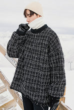 Load image into Gallery viewer, 【Spot quick delivery】Top men&#39;s trend men&#39;s loose and thick plaid round neck sweater men
