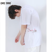 Load image into Gallery viewer, Sicilian men&#39;s short-sleeved t-shirt male ins tide brand wild casual summer handsome flower embroidery shirt compassionate
