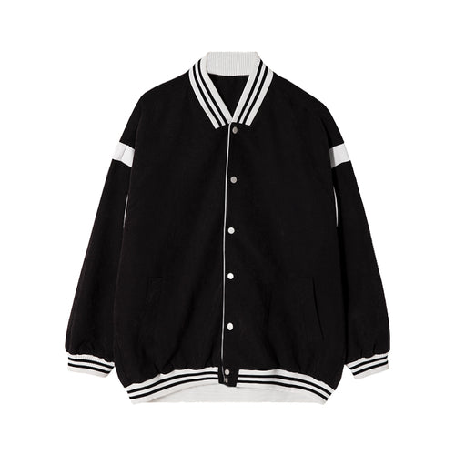 Sicilian men's autumn thin color matching jacket men's Korean version of the trend of baseball uniform men's loose black jacket