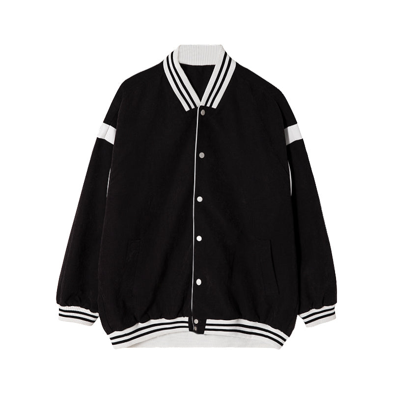 Sicilian men's autumn thin color matching jacket men's Korean version of the trend of baseball uniform men's loose black jacket