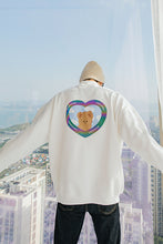Load image into Gallery viewer, Sicilian men&#39;s new style loose long-sleeved back cute reflective bear trend all-match white high-neck sweater
