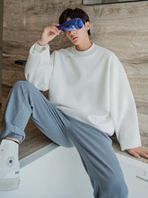 Load image into Gallery viewer, CHENGGUANG WANG x CHIC ERRO joint lazy wind jacket white round neck cracked sweater men
