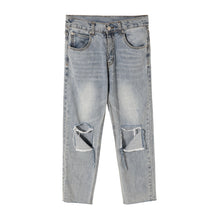 Load image into Gallery viewer, Sicilian Men&#39;s Fall Loose Straight Casual Pants Men&#39;s Korean Style Trend Men&#39;s Blue Ripped Jeans
