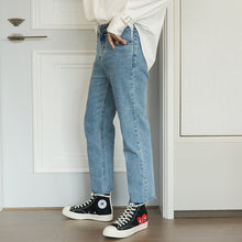 Load image into Gallery viewer, Sicilian men&#39;s spring and autumn loose straight-leg casual pants men&#39;s Korean trend men&#39;s nine-point light blue jeans
