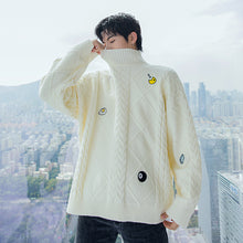 Load image into Gallery viewer, Sicilian Men&#39;s Men&#39;s New Turtleneck Sweater Twist Embroidery All-match Long Sleeve Top Loose Casual Knitwear
