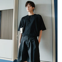 Load image into Gallery viewer, Sicilian men&#39;s summer Korean short-sleeved men&#39;s tide brand trend loose five-point sleeve men&#39;s star print t-shirt
