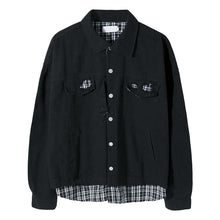 Load image into Gallery viewer, Sicilian men&#39;s bag accessories autumn stitching fake two-piece jacket male Korean version of the trend loose men&#39;s black jacket
