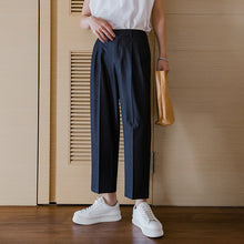 Load image into Gallery viewer, Sicilian men&#39;s casual suit pants male Korean version of the trend of boys black trousers loose straight suit pants
