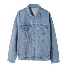 Load image into Gallery viewer, Sicilian Men&#39;s Fall Thin Washed Blue Denim Jacket Men&#39;s Korean Trend Loose Men&#39;s Casual Jacket
