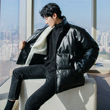 Load image into Gallery viewer, Sicilian Men&#39;s Men&#39;s Stand Collar Jacket Trend Loose Leather Clothes Korean Style Handsome Thick Bread Clothes
