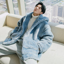 Load image into Gallery viewer, Sicilian Men&#39;s Winter New Thick Hooded Jacket Behind Cute Bear Loose Thick Lamb Velvet Coat
